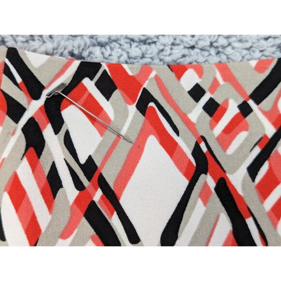 Kasper Knee Length Pencil Skirt Womens 10 Colorful Artsy Lightweight Stretch - Picture 10 of 15